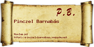 Pinczel Barnabás névjegykártya